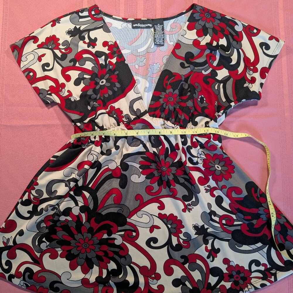 Sixteen Red Grey Black V-neck Tunic - Picture 9 of 12